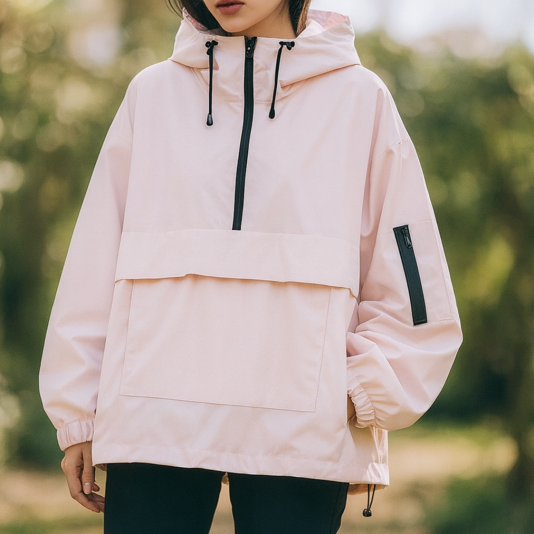 Waterdichte Parka met Capuchon en Kangoeroe Zak Dames Winter Regenjas Windbestendig Outdoorjas Functioneel | Sansoti
