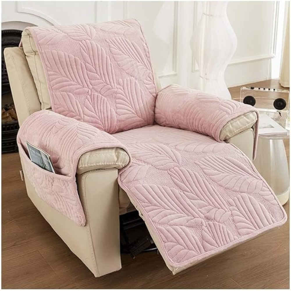 Stoelhoes voor Relaxstoel met Bladpatroon – Universele Slipcover voor Fauteuil Bescherming tegen Vlekken – Antislip Hoes met Groen Motief | Sansoti