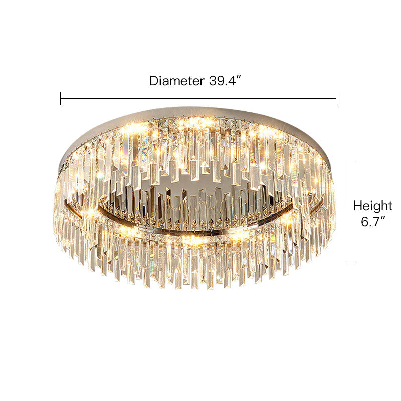 Kristall Deckenleuchte Rund Modern Flush Mount Chrom E12 Dimmbar Wohnzimmer Schlafzimmer