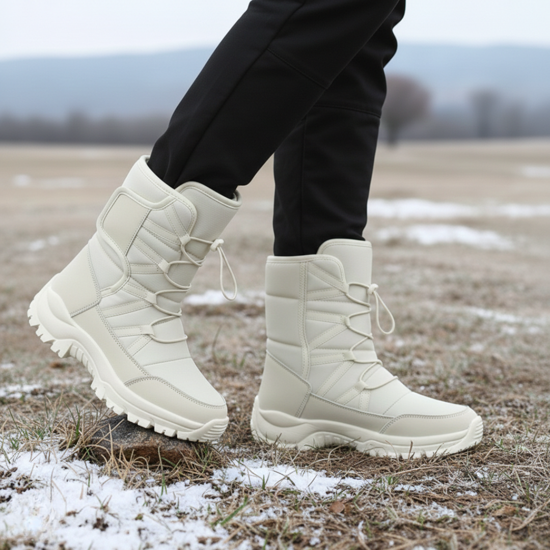 Gefütterte wasserdichte Winterstiefel für Damen und Herren, rutschfest, Schneestiefel, knöchelhoch, elastisch, Wanderschuhe, warm | Sansoti