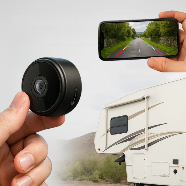 HD Draadloze Achteruitrijcamera voor Auto's Campers en Aanhangwagens met Nachtzicht Infrarood Regenwaterdichte Behuizing Eenvoudige Installatie Draadloze Verbinding Ruimere Zichtbaarheid Veiliger Parkeren en Manoeuvreren | Sansoti