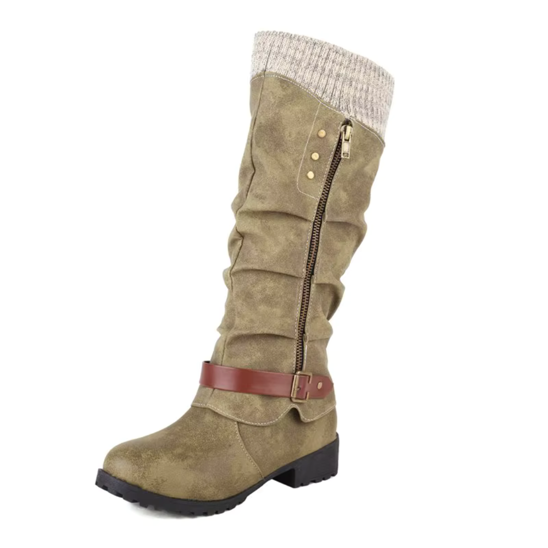 Lined Winter Boots with Orthopedic Support Side Zip 4cm Heel Height Warm Calf Boots for Women and Men | Sansoti