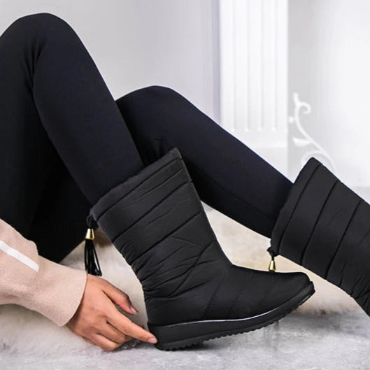 Lined Waterproof Winter Boots for Women with Non-Slip Sole – Warm Polyester Snow Boots for Wide Feet | Sansoti