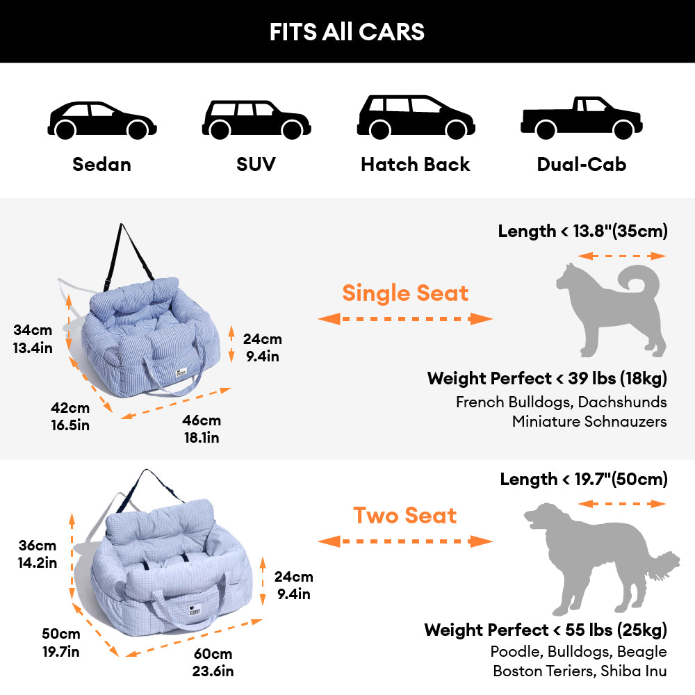 Hondenautostoel Draagbaar Reisbed Comfortabel Bolster Veilige Zetel voor Kleine Honden Katten Huisdieren | Sansoti