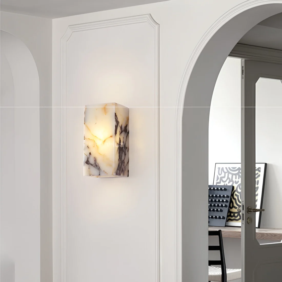 Natuurstenen Wandlamp met Warme LED-Verlichting – Waterdicht Design voor Woonkamer, Slaapkamer & Badkamer | Sansoti