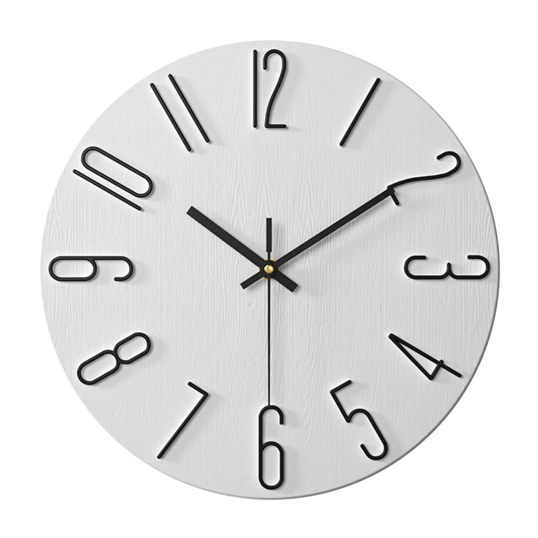 Leise Wanduhr, 30 cm, moderne Wohnzimmerdekoration, Quarzuhrwerk, minimalistisches Interieur, Zeitanzeige | Sansoti