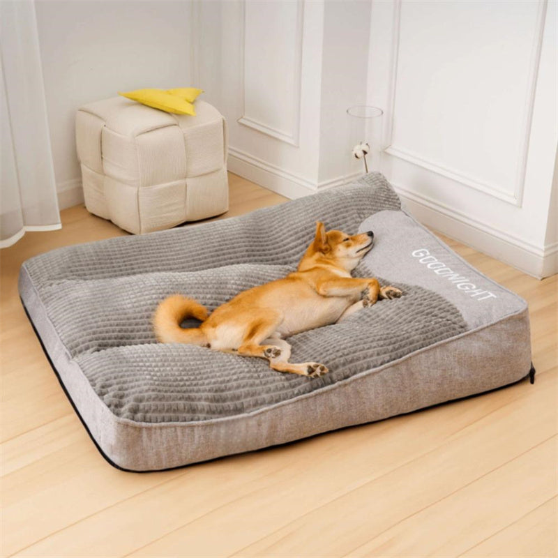 Hundebett Plüsch Rutschfest Waschbar Braun 80x64cm Orthopädisches Hundebett Groß