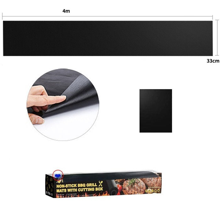 Wiederverwendbare BBQ-Matte, 33 cm, hitzebeständige Antihaft-Grillmatte für Grill, Ofen, Küche und Außenbereich, schwarz | Sansoti