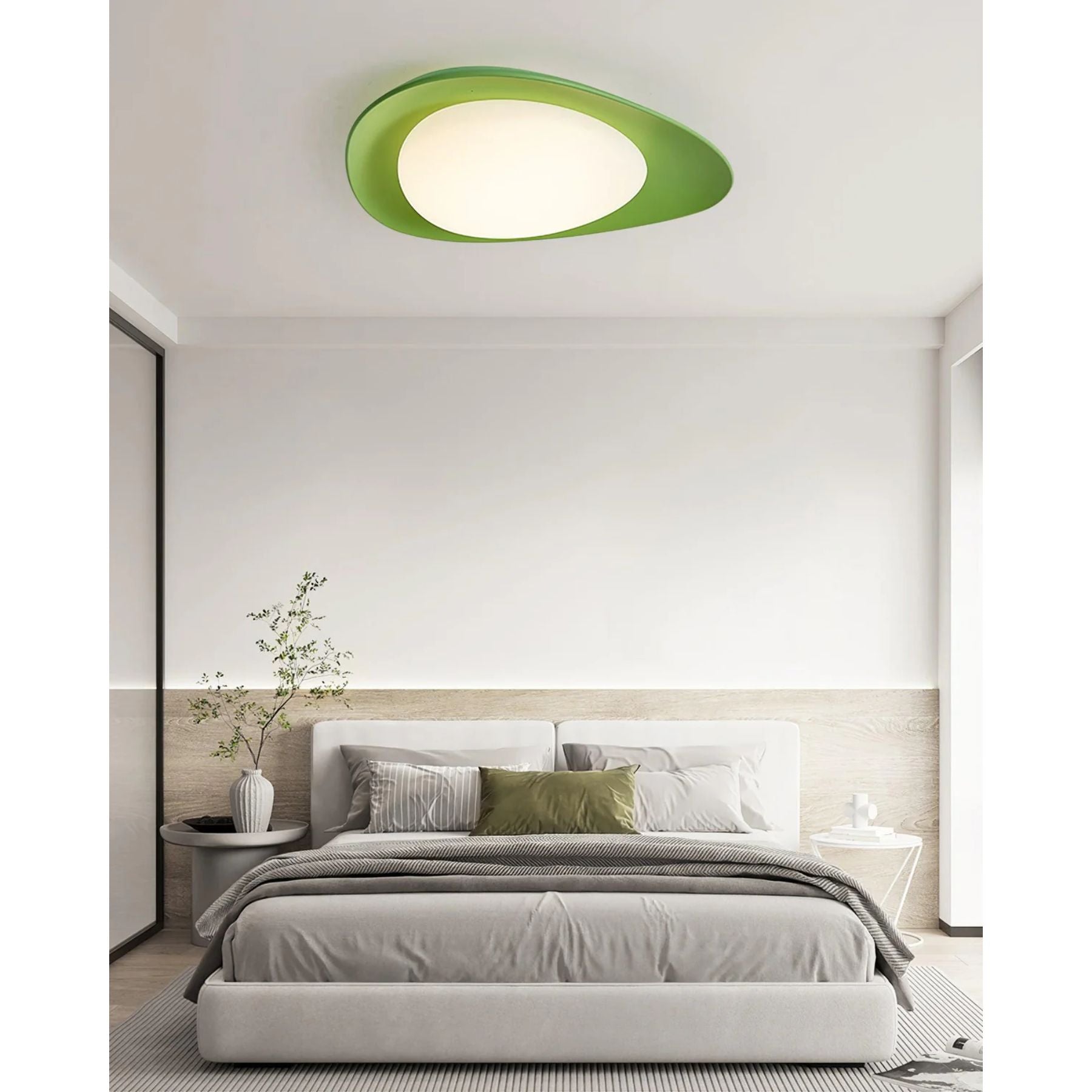 LED Plafondlamp Bladvorm Resin Groen Woonkamer Slaapkamer Eetkamer Organische Plafondlamp Scandinavisch Interieur | Sansoti