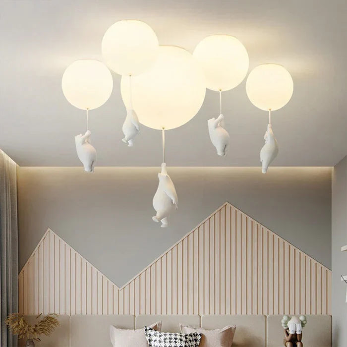 Plafondlamp Kinderkamer Beer Ballon Warm Wit LED Speels Design 15-25cm Decoratief Sfeerverlichting Babykamer | Sansoti