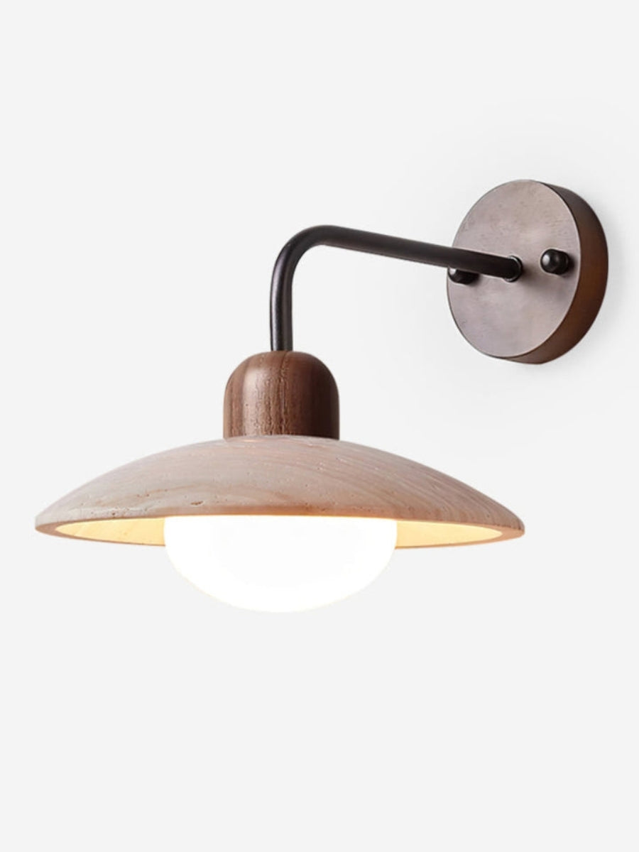 Travertijn Wandlamp Minimalistische Schijf Design Natuursteen Verlichting voor Woonkamer Slaapkamer Gang Moderne Interieur Wandverlichting met Warm Licht | Sansoti
