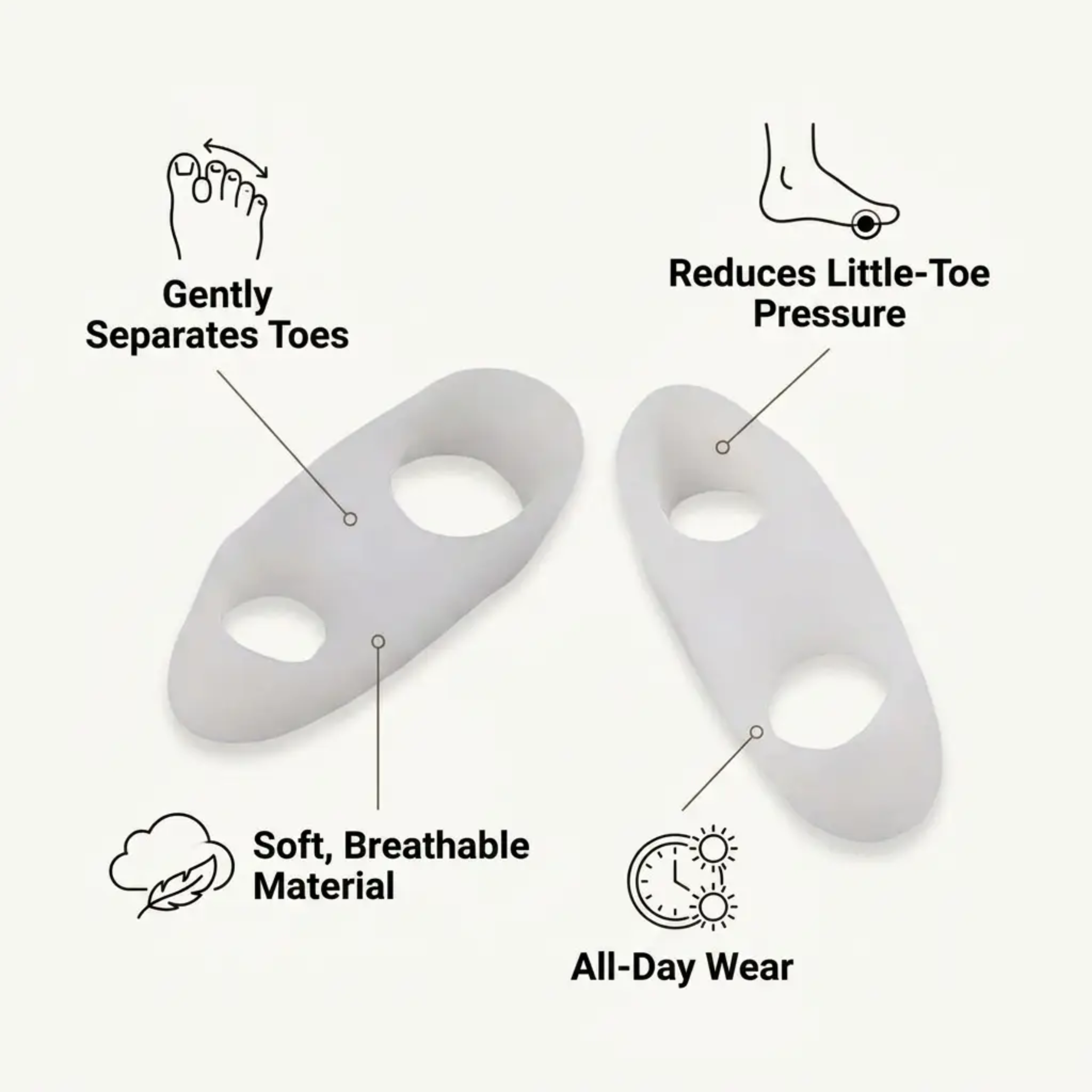 Orthopedische Teenspreiders – Correctie voor Bunions, Hamertenen en Teenuitlijning | Sansoti
