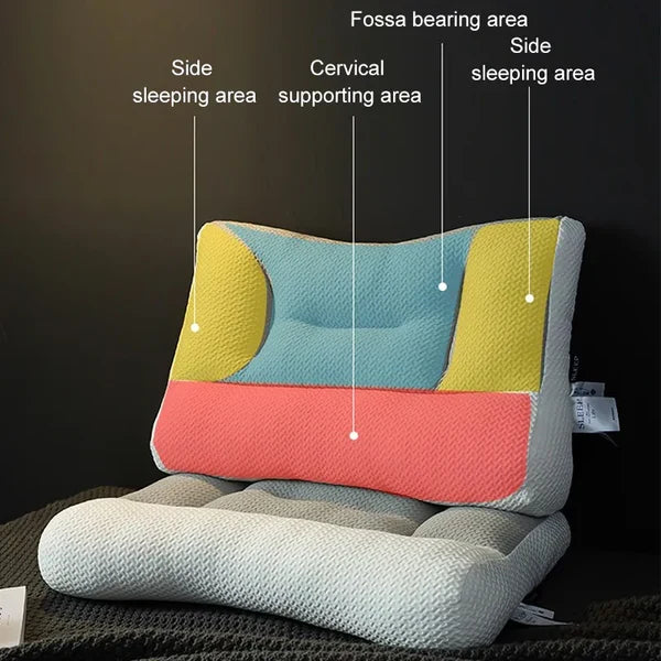 Oreiller cervical ergonomique en mousse à mémoire de forme pour dormir sur le côté ou sur le dos, soutien optimal du cou, confort | Sansoti