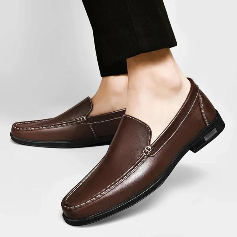 Herenslipper Italiaans Echt Leder Zwart Bruin Grijs Blauw Loafer 39-46 Klassiek Comfort Zakelijk Vrijetijd Tijdloos | Sansoti
