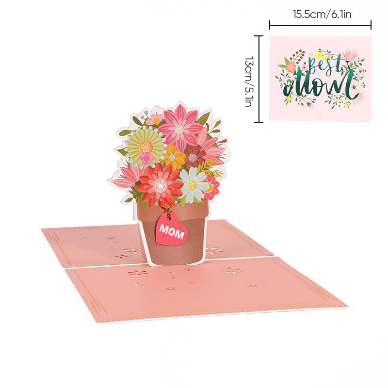 3D-Pop-up-Grußkarte mit Blumenmotiv für Muttertag, Geburtstag und Jubiläum - persönliches Geschenk und Grußkarte | Sansoti