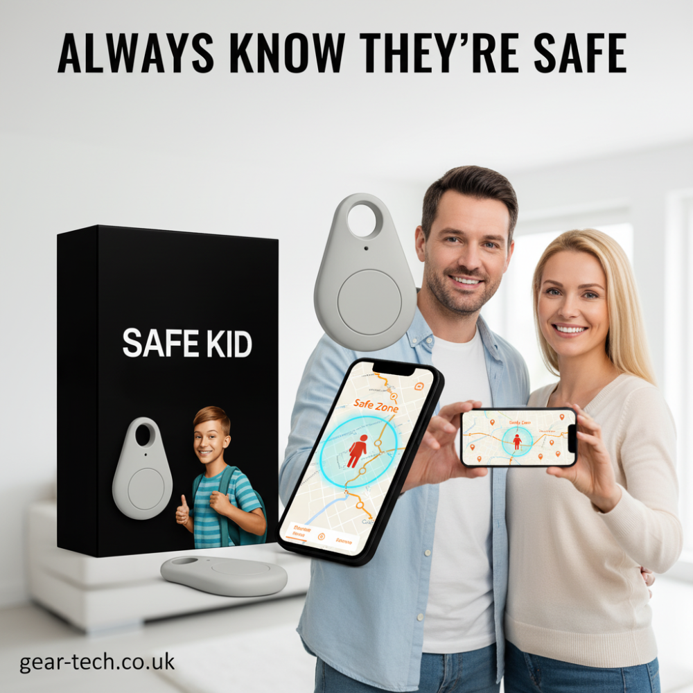 Kinder GPS-Tracker Waterdicht met Real-Time Locatie & SOS-Alarm | Klein, Licht, Draagtasje en Beveiligingsfuncties | Sansoti