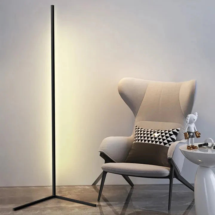 Staande Lamp LED Dimbaar 3 Lichtkleuren Afstandsbediening 142cm Aluminium Hoeklamp Woonkamer Slaapkamer 3000K 4000K 6000K Sfeerverlichting Zwart Wit | Sansoti