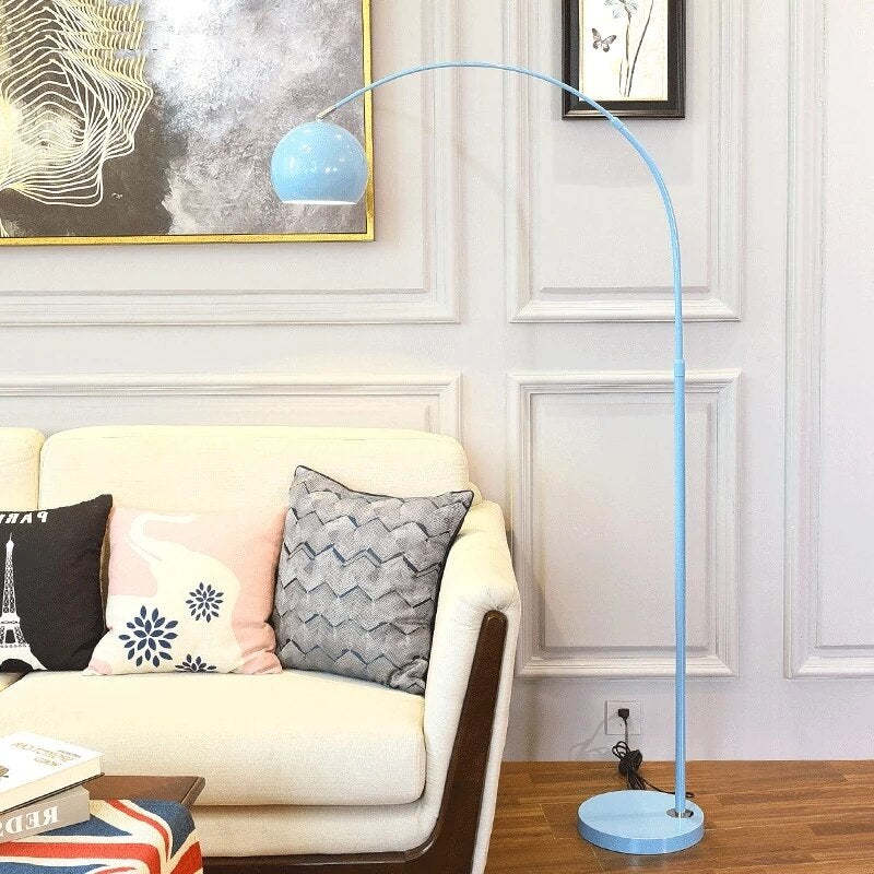 Bogen-Stehleuchte LED E27 Metall Retro Dimmbar Wohnzimmer Schlafzimmer Gelb Schwarz Weiß | Restfield