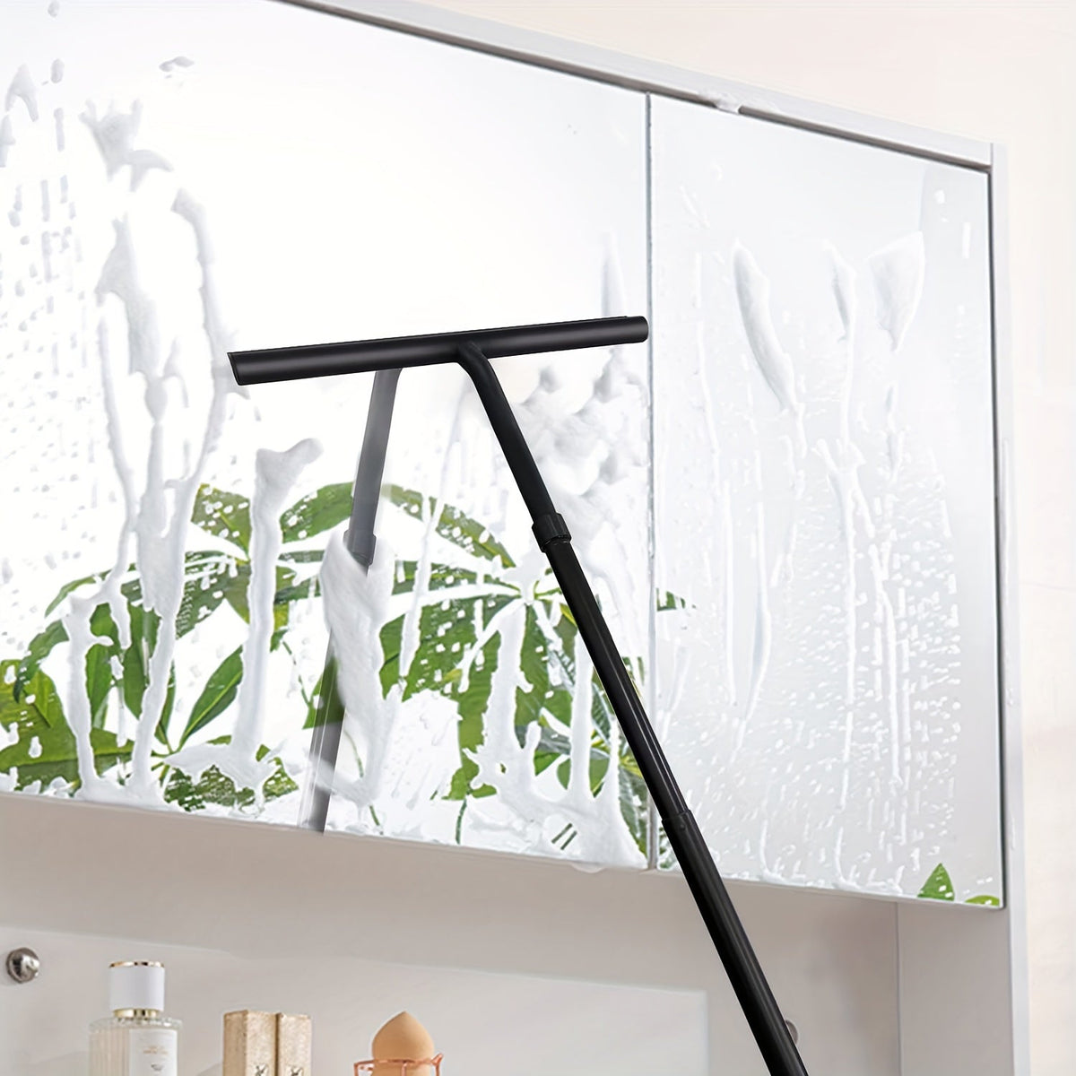 Uitschuifbare Rakel met Telescoopsteel voor Douche Badkamer Ramen - Streepvrij Reinigen tot 107 cm Lang | Sansoti