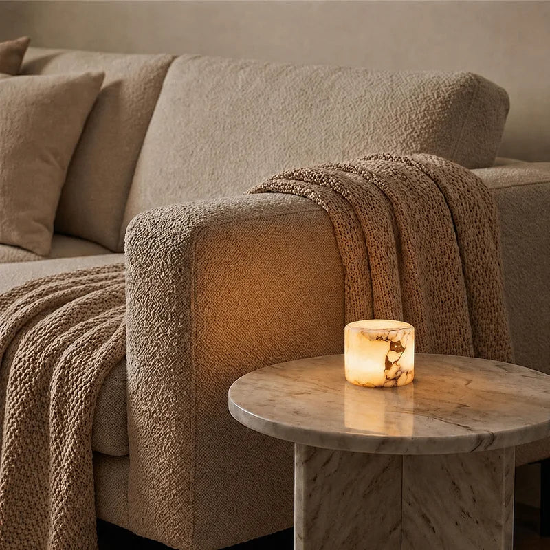 Lampe de table rechargeable en marbre, sans fil, avec commande tactile, LED blanc chaud à intensité variable, lampe d’ambiance pour table de chevet et bureau | Sansoti