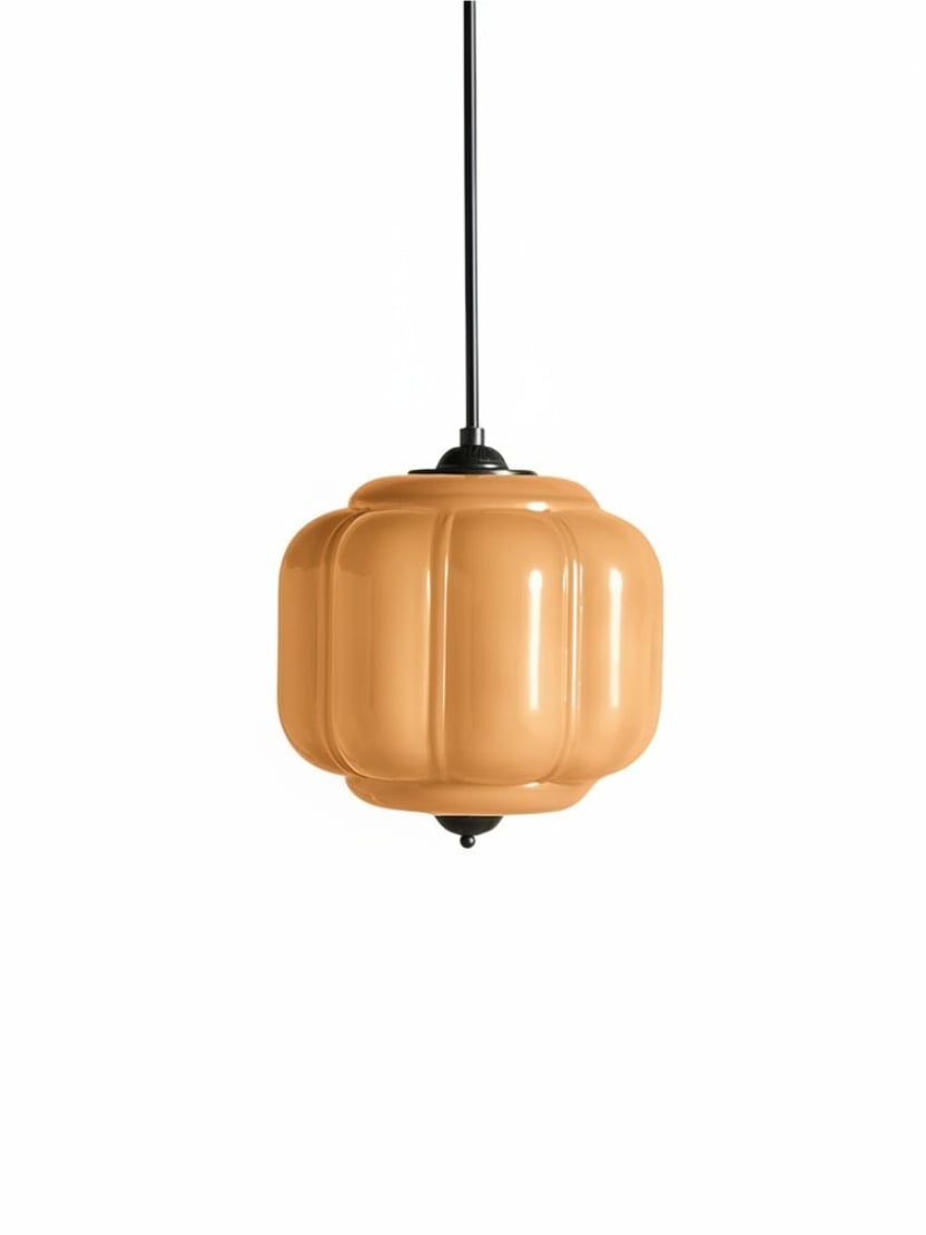 Vintage Melkglazen Hanglamp met Gegolfde Rand – Scandinavische Sfeerverlichting voor Keuken en Slaapkamer | Sansoti