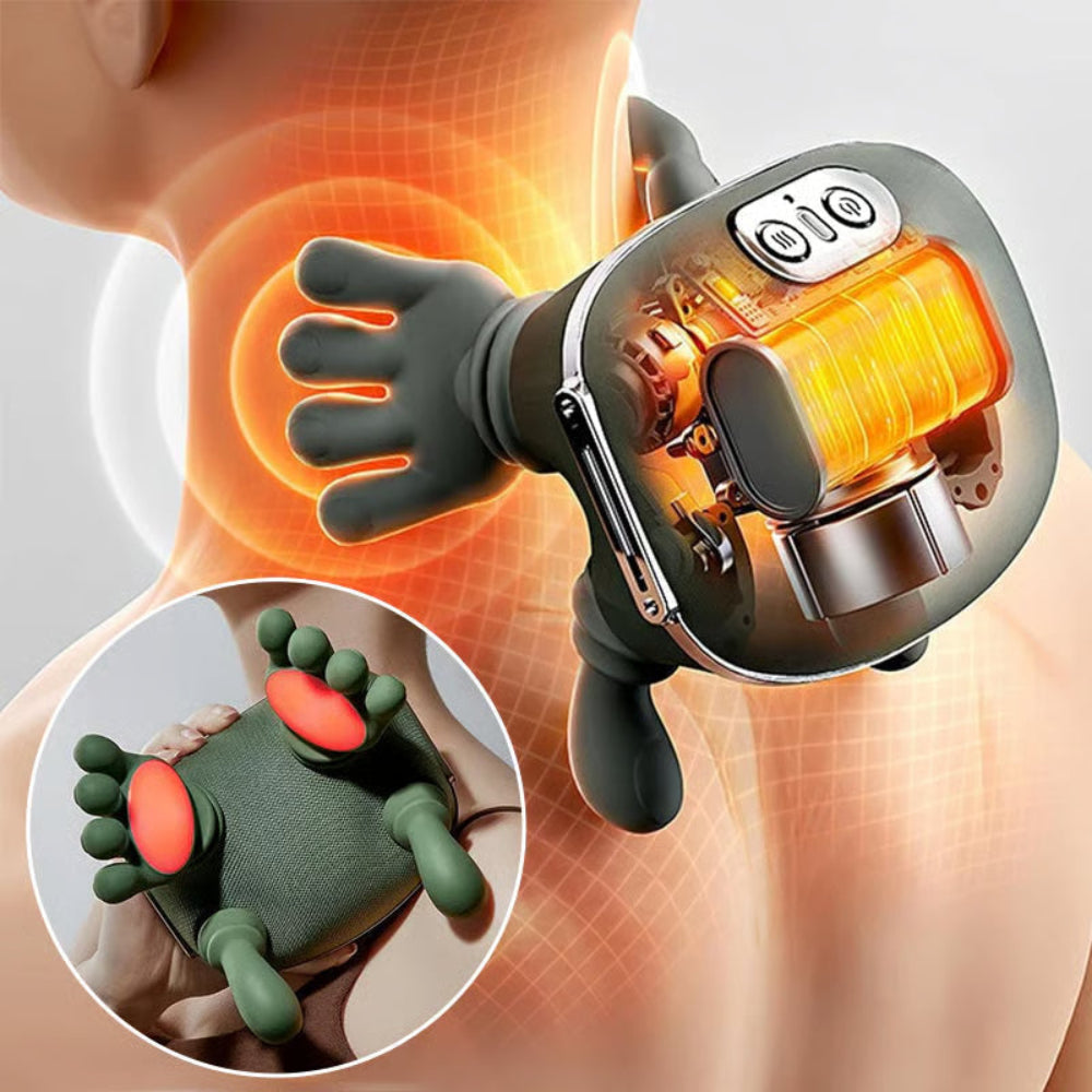 Nekmassager met Warmtefunctie Draadloos Vibratie Therapie Spierspanning Verlichting Ontspanning Wellness | Sansoti