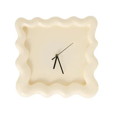Wanduhr Weiß Gewellter Rahmen 30cm Minimalistisch ABS Wohnzimmer Schlafzimmer Modern | Restfield