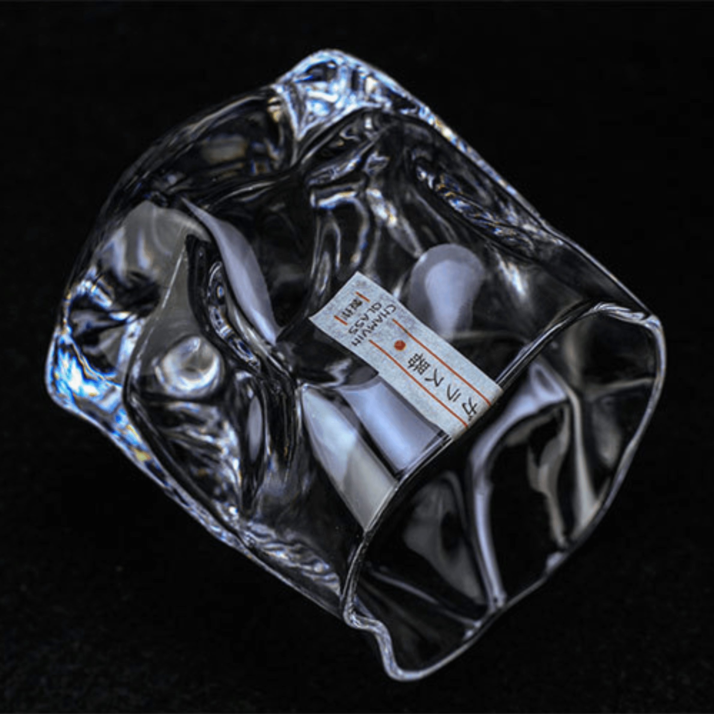 Whiskeyglas Edo Kiriko Japans Kristal Crumple Design Houten Geschenkdoos Handgemaakt | Sansoti