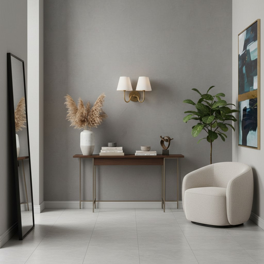 Wandlamp met Geplisseerde Stoffen Kap – Klassieke Verlichting voor Slaapkamer en Woonkamer | Sansoti