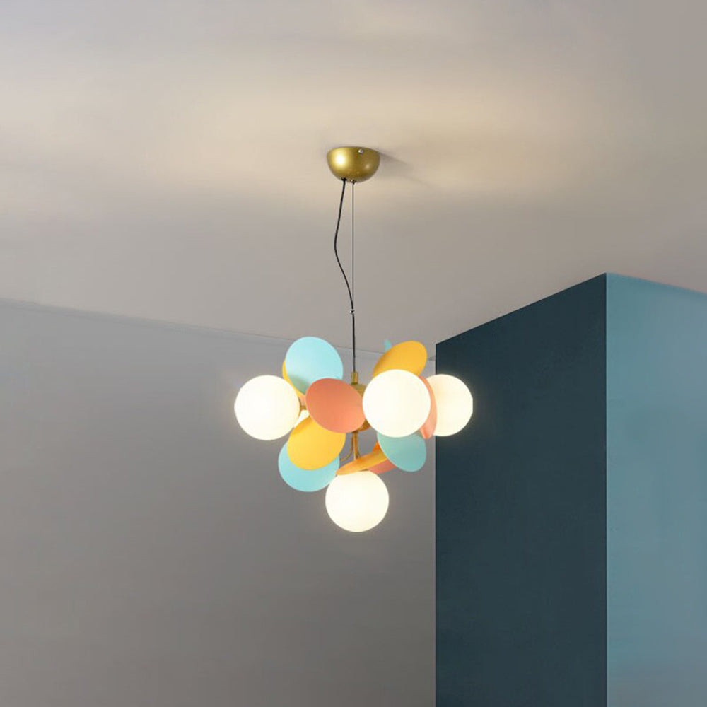 Glas-Kronleuchter mit Acryl-G9-LED-Blütenzweigen, dimmbar, drei Farben, Wohnzimmer, Esszimmer, Deckenbeleuchtung | Sansoti