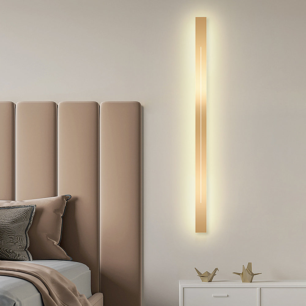 Moderne LED-Wandleuchte, minimalistisches Design, Schlafzimmer, Wohnzimmer, Schwarz-Gold, dimmbar, stimmungsvolle Innenbeleuchtung | Sansoti