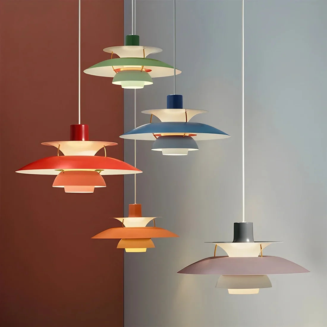 Hängeleuchte Metall E27 Grün Esstisch Wohnzimmer Geschichtete Designlampe Skandinavische Hängeleuchte Stimmungslicht Interieur | Restfield