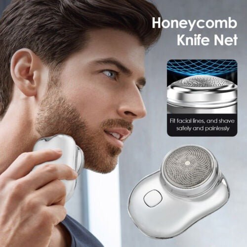 Compact Electric Men's Shaver, USB Rechargeable, Water-Resistant, Travel Size, 60-Minute Cordless Shaving | Sansoti