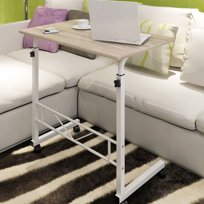 Verstelbare Laptoptafel Op Wielen Wit Staal Hout Hoogte Instelbaar Sofa Bijzettafel | Sansoti