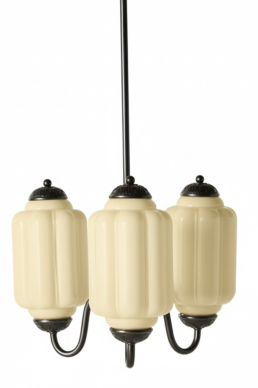 Vintage Melkglazen Hanglamp met Gegolfde Rand – Scandinavische Sfeerverlichting voor Keuken en Slaapkamer | Sansoti