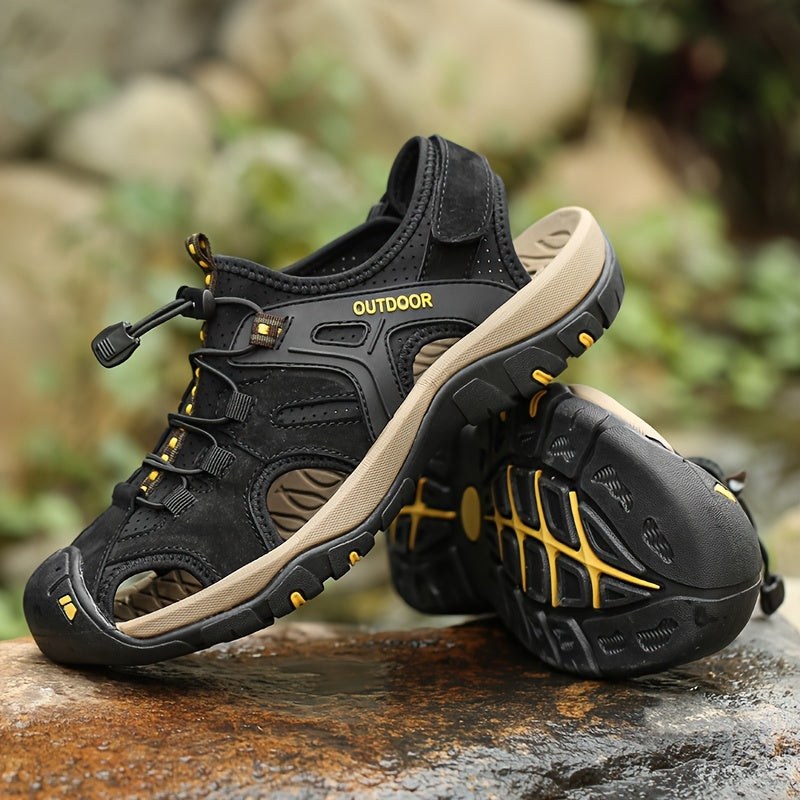 Ademende Herensandalen met Gesloten Neus – Elastische Band en Stevige Rubberzool voor Outdoor | Sansoti