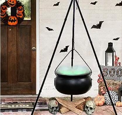 Witch's Cauldron Decoration with Stand and LED Lighting for Halloween Party Garden Outdoor Witch Theme Party | Sansoti