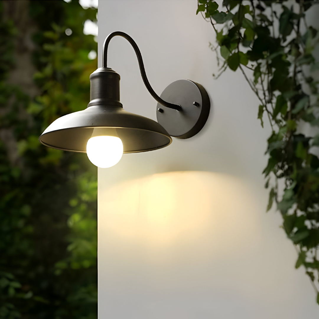 Buitenlamp Gooseneck Industrieel IP65 Waterdicht Brons LED Ø24 Ø29 Veranda | Sansoti