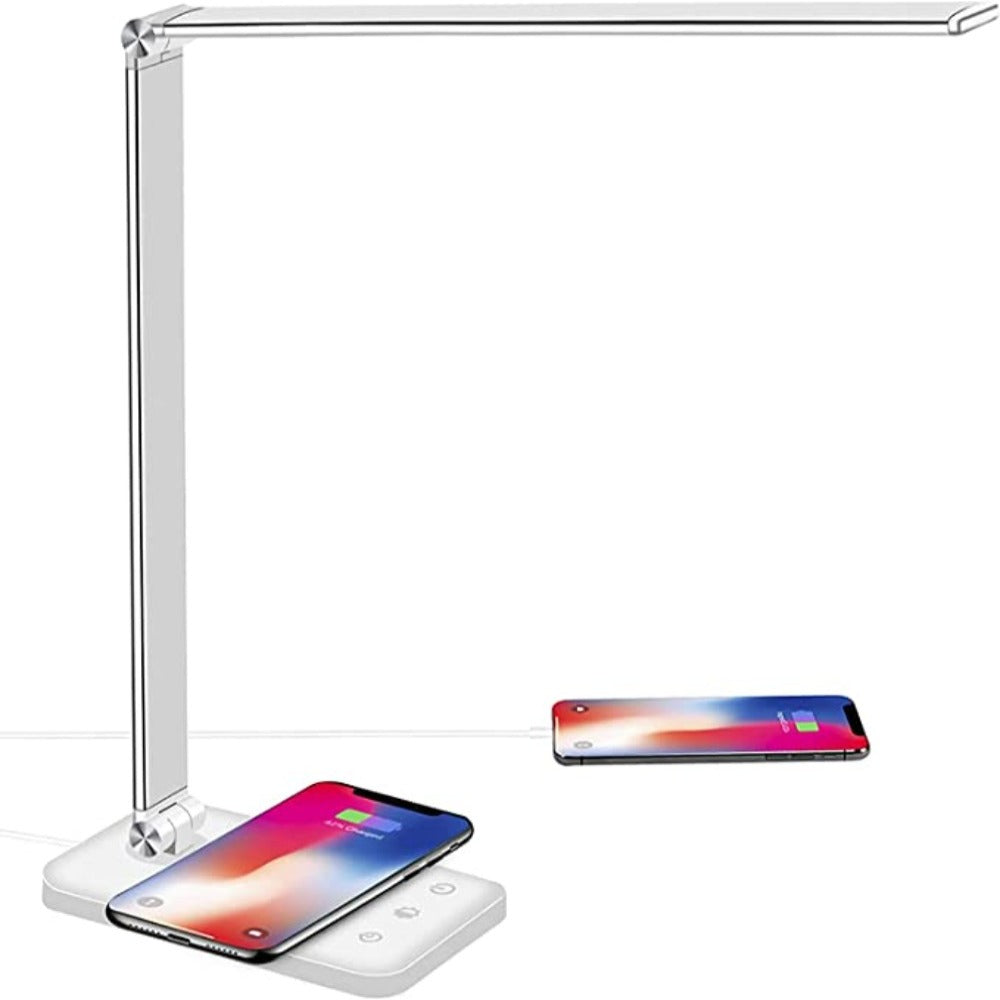 Dimbare LED Bureaulamp met Oplaadpoort 5 Lichtstanden Touch Bediening Flexibele Verstelbare Tafellamp | Sansoti