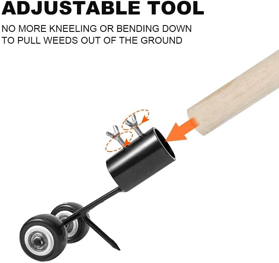 Handmatige Onkruidverwijderaar met Rollend Ontwerp – Ergonomisch Tuingereedschap voor Voegen en Paden – Robuust Staal – Rückenschonend Werken | Sansoti