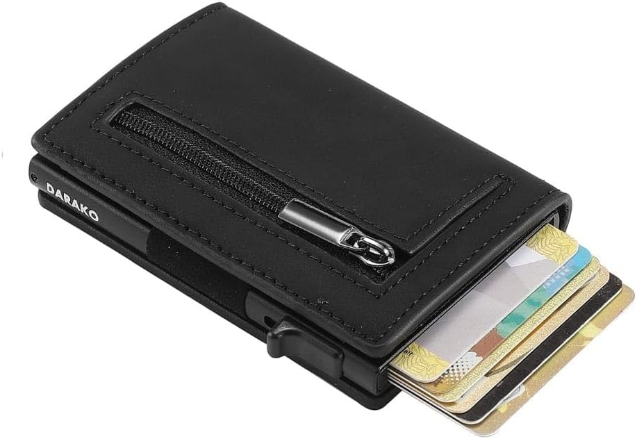 Compacte Portemonnee met Kaarthouder RFID-Bescherming Muntvak Bankbiljetten Aluminium Slide Veilig Betalen | Sansoti