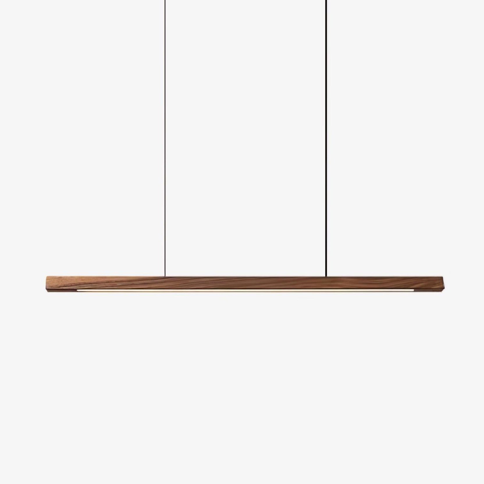 Lineaire Houten Hanglamp — Scandinavische LED Pendel met Verstelbare Hoogte | Sansoti