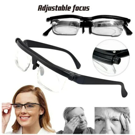 Verstellbare Lesebrille für Nah- und Fernsehen mit Drehknopf, selbstanpassbarer Fokus, ohne Rezept, Polycarbonatgläser | Sansoti