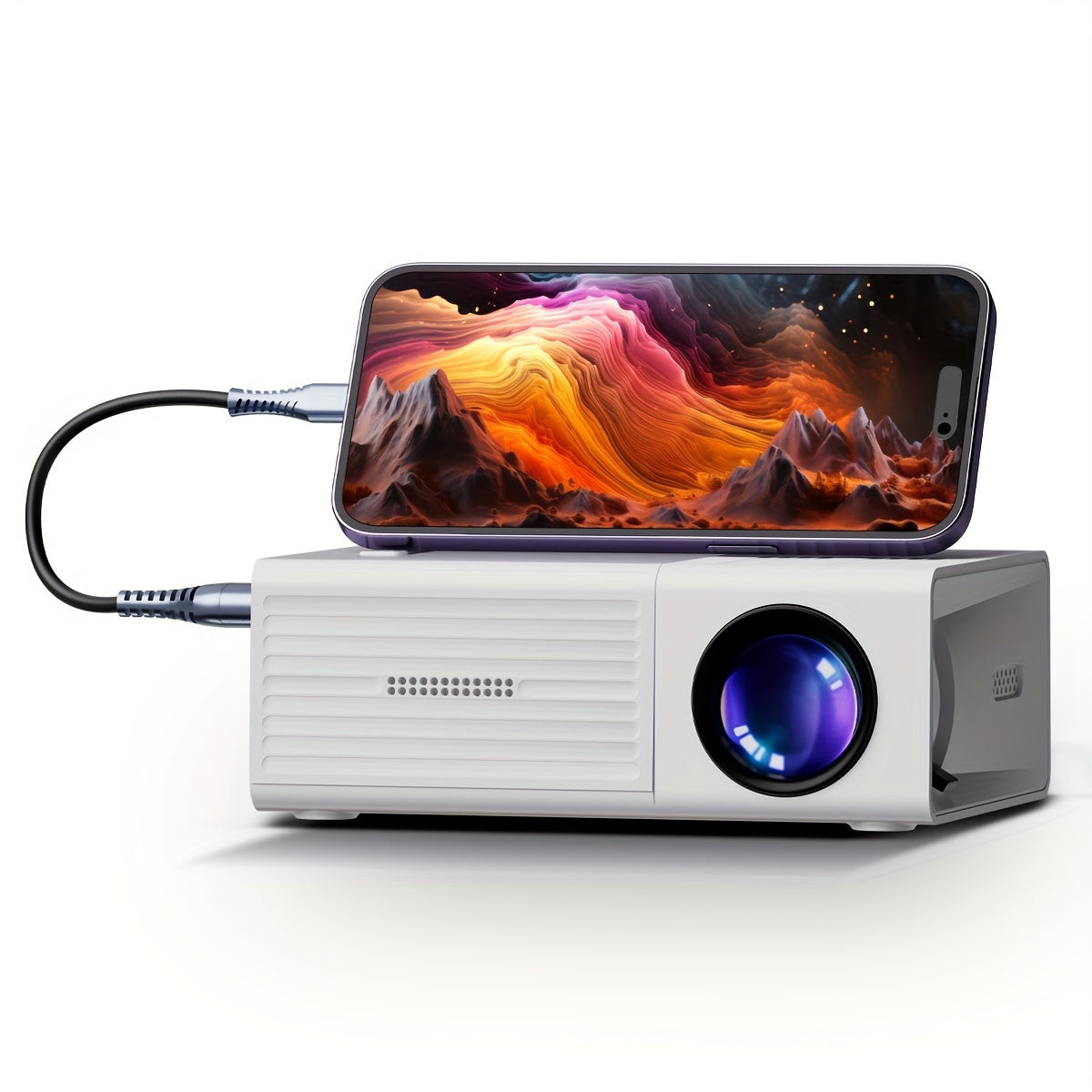 Mini LED Beamer Compact Projector 3000 Lumen HD Thuisbioscoop Films Presentaties Gaming HDMI USB AV Multimedia | Sansoti