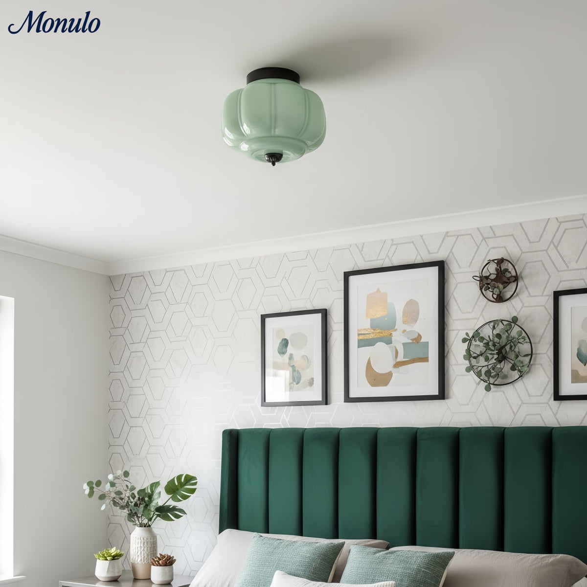 Retro Plafondlamp met Melkglazen Kap – Verfijnde Semi-Flush Mount Verlichting voor Moderne Interieurs | Sansoti