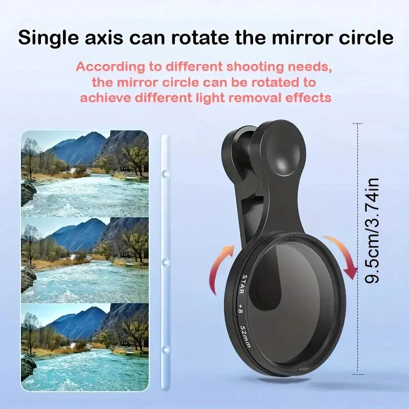 CPL Filter Smartphone 52mm Clip Reflecties Verminderen Kleurverzadiging Buiten Reisfotografie Polarisatiefilter Android iPhone | Sansoti