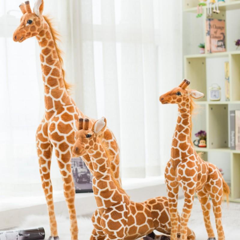 Giraffen-Kuscheltier XXL aus weichem Plüsch – Dekoration fürs Kinderzimmer, 80–140 cm, stehendes Tier, Geschenk für Kinder | Sansoti