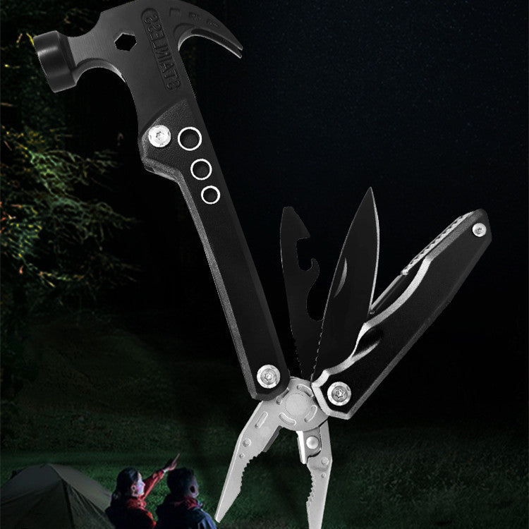 19-in-1 Multitool Hamer – Veelzijdig Gereedschap met Combinatie van Hamer, Tang, Schroevendraaier, Mes, Flesopener en 13 Extra Functies voor Camping, Klussen en Noodgevallen | Sansoti
