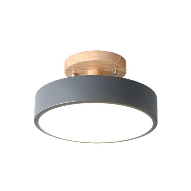 Trommel Plafondlamp LED Hout Scandinavisch Design Gang Hal Slaapkamer Woonkamer Modern Verlichtingsarmatuur | Sansoti