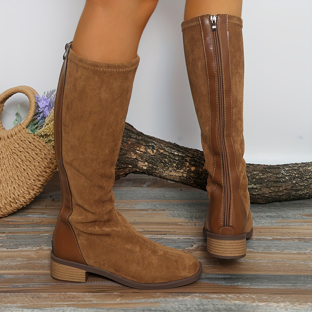 Dames Winterlaarzen Blokhak Kunstleer Western Design Gevoerd Warm Comfortabel Casual Chic Koude Dagen | Sansoti